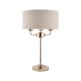 Laura Ashley Sorrento Table Lamp 3 Light Polished Nickel Silver Shade